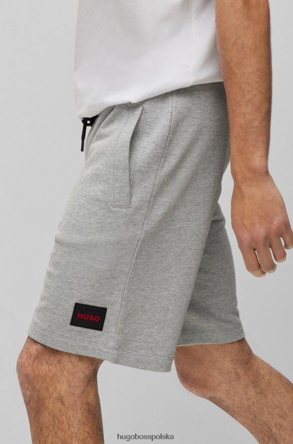 Hugo Boss jasnoszare szorty hugo z bawełny frotte i czerwoną metką z logo jasnoszary R0X0H63499