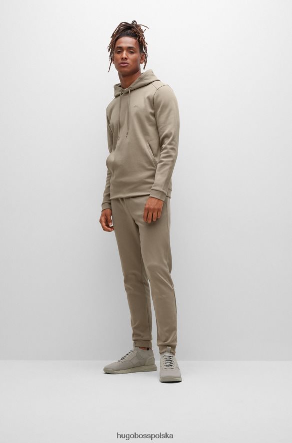 Hugo Boss jasnozielona bluza z kapturem z bawełny organicznej z zakrzywionym logo hugo jasnozielony R0X0H61470