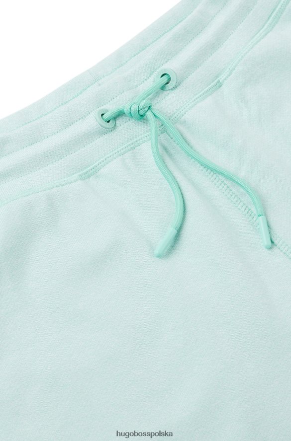 Hugo Boss jasnozielone szorty z elastycznej bawełny z efektem muliny i regulowanym sznurkiem hugo jasnozielony R0X0H64341