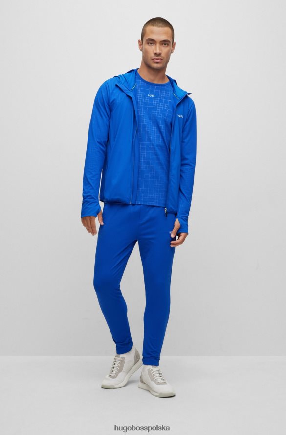 Hugo Boss niebieskie spodnie dresowe z aktywnego stretchu i efektami blasku hugo niebieski R0X0H62304