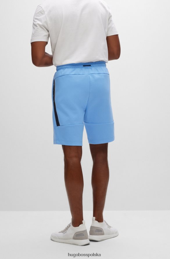 Hugo Boss niebieskie szorty o regularnym kroju z mieszanki bawełny i taśmą z logo hugo niebieski R0X0H63155