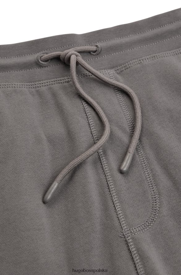 Hugo Boss szare spodnie dresowe z bawełny frotte z naszywką z logo hugo szary R0X0H61434