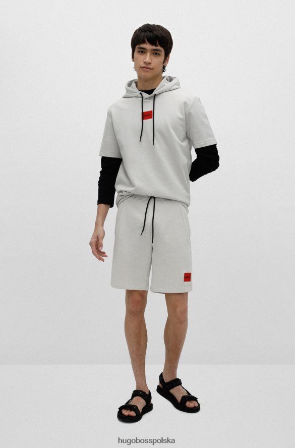 Hugo Boss szorty z bawełny frotte z czerwoną metką z logo hugo jasnobeżowy jasny beż R0X0H63497