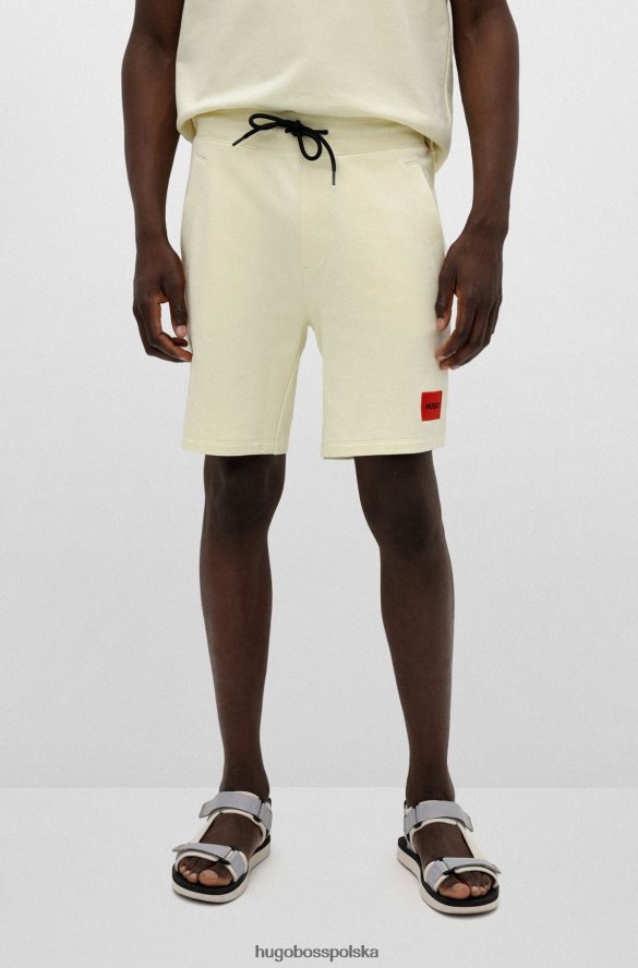 Hugo Boss szorty z bawełny frotte z czerwoną metką z logo jasnożółtym hugo jasny zółty R0X0H63495