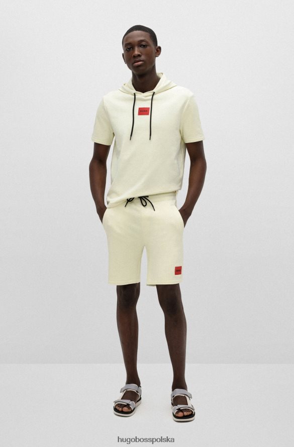 Hugo Boss szorty z bawełny frotte z czerwoną metką z logo jasnożółtym hugo jasny zółty R0X0H63495