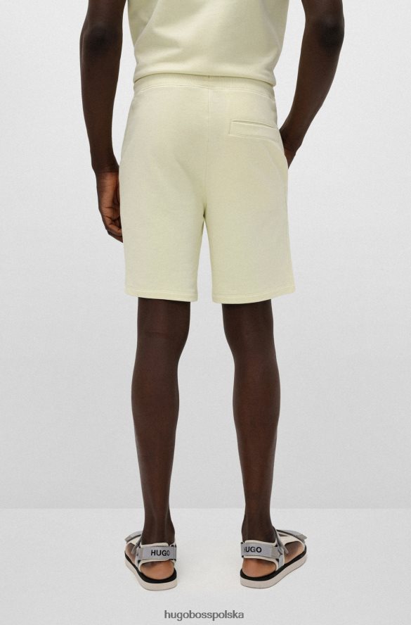 Hugo Boss szorty z bawełny frotte z czerwoną metką z logo jasnożółtym hugo jasny zółty R0X0H63495