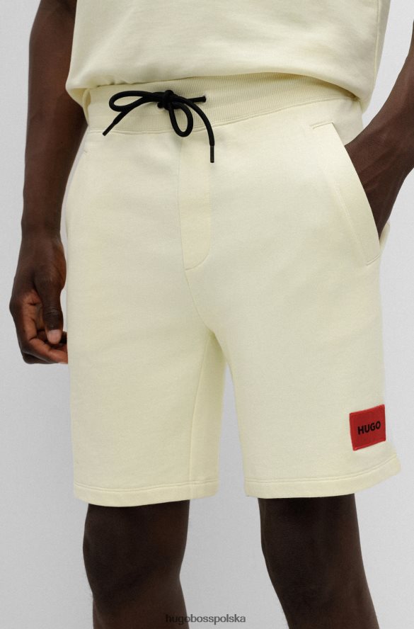 Hugo Boss szorty z bawełny frotte z czerwoną metką z logo jasnożółtym hugo jasny zółty R0X0H63495