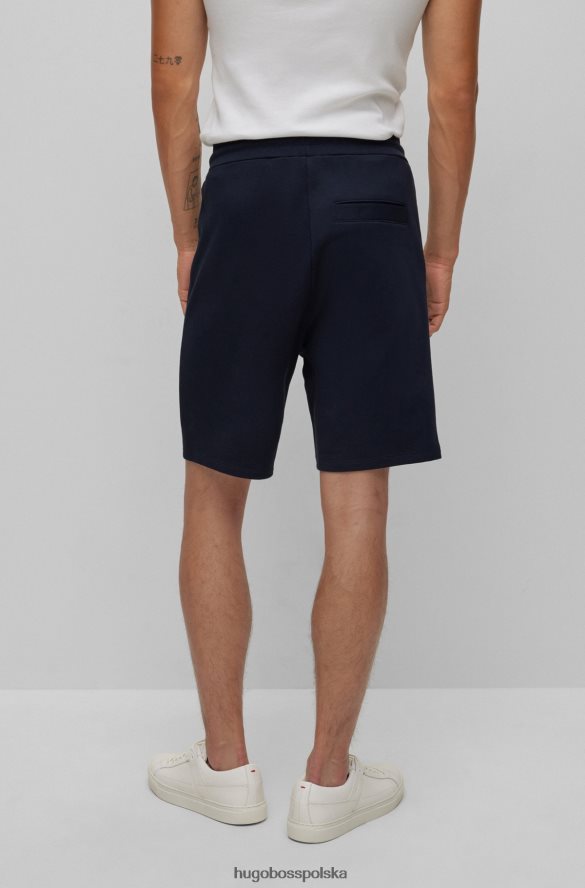 Hugo Boss szorty z bawełny frotte z logo w kolorze ciemnoniebieskim hugo ciemny niebieski R0X0H64134