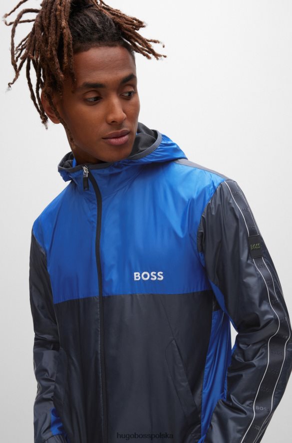 Hugo Boss wodoodporny dres z detalami z logo w kolorze ciemnoniebieskim hugo ciemny niebieski R0X0H64472