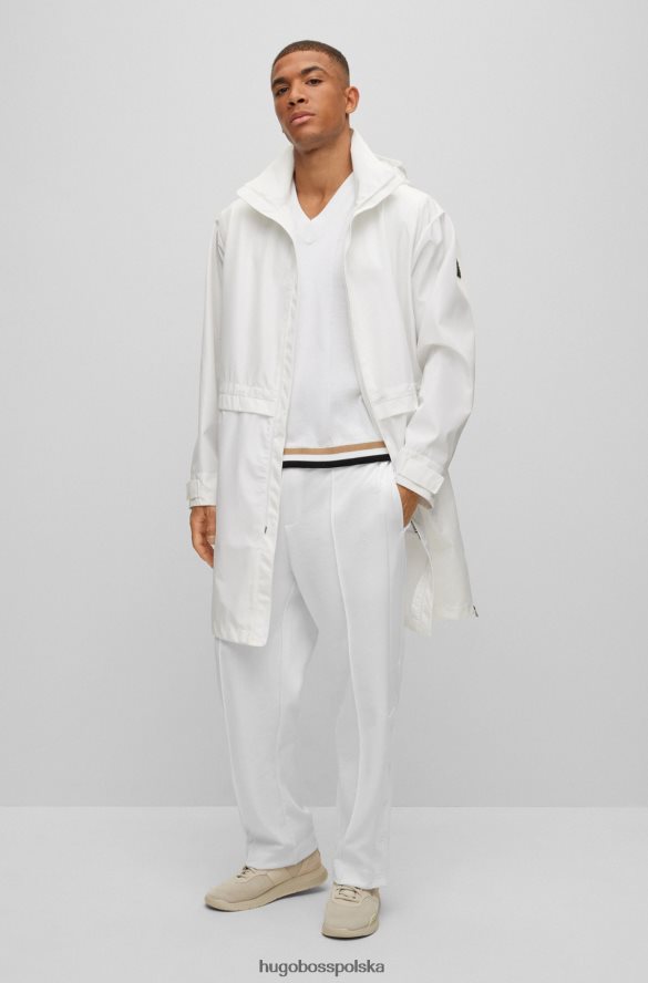 Hugo Boss x Matteo Berrettini – bardzo elastyczne spodnie dresowe ze szwami na zatrzaski biały R0X0H63234