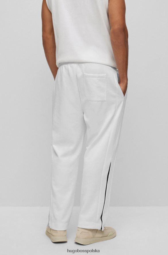 Hugo Boss x Matteo Berrettini – bardzo elastyczne spodnie dresowe ze szwami na zatrzaski biały R0X0H63234