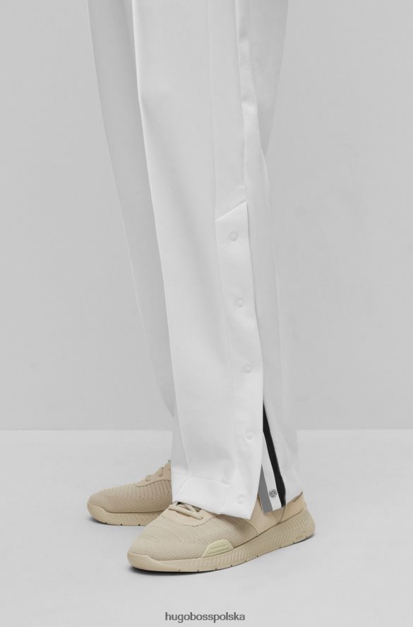 Hugo Boss x Matteo Berrettini – bardzo elastyczne spodnie dresowe ze szwami na zatrzaski biały R0X0H63234