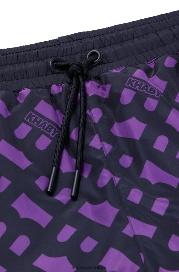 Hugo Boss x Spodnie dresowe o swobodnym kroju w kolorze khaby z gradientowymi monogramami wzorzyste R0X0H61018