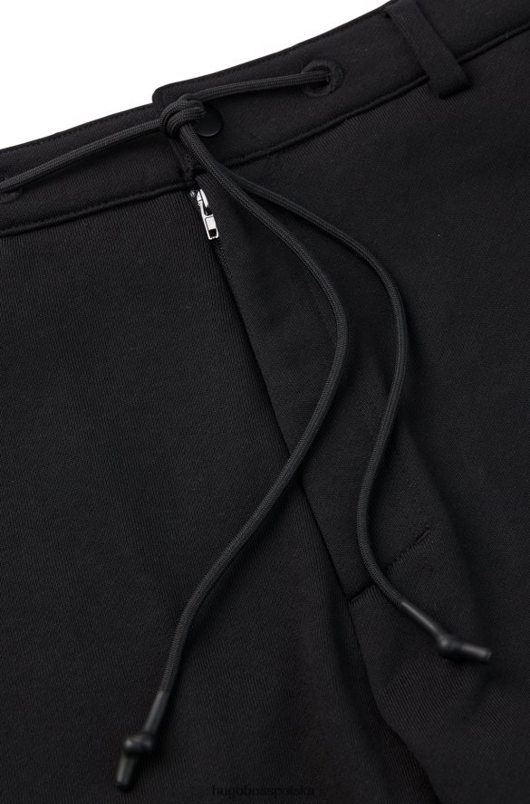 Hugo Boss x ajbxng Spodnie dresowe z bawełny organicznej ze wspólnym brandingiem czarny R0X0H62395