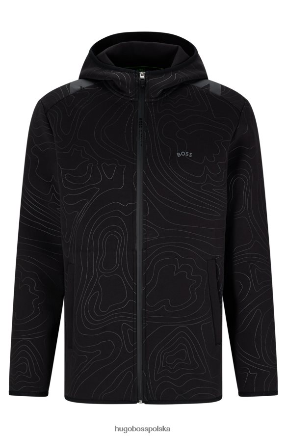 Hugo Boss x ajbxng Zapinana na zamek bluza z kapturem z mieszanki bawełny czarny R0X0H61906