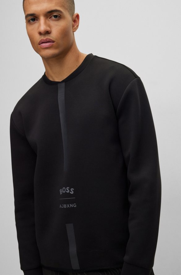 Hugo Boss x ajbxng bluza z mieszanki bawełny czarny R0X0H61903