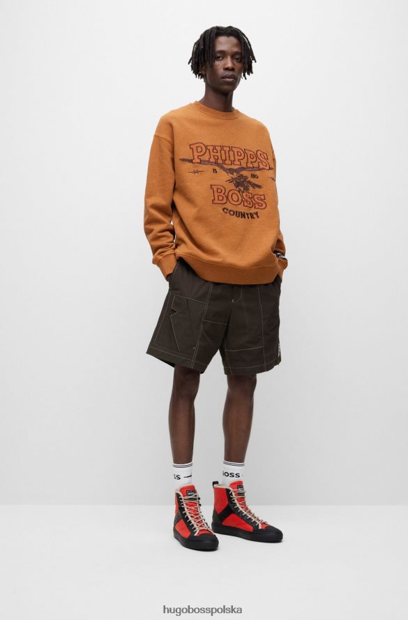 Hugo Boss x bluza phipps z bawełny organicznej złoto R0X0H63035