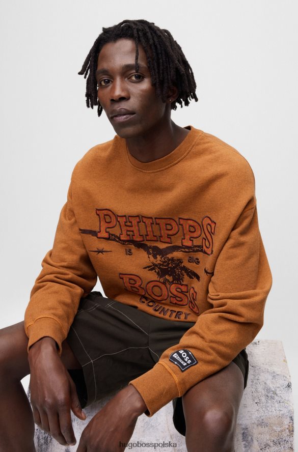 Hugo Boss x bluza phipps z bawełny organicznej złoto R0X0H63035