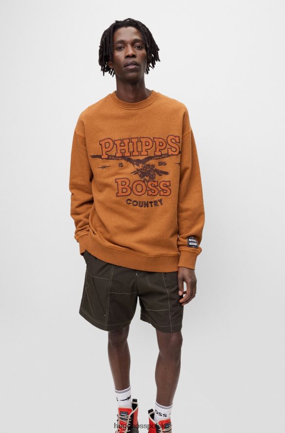 Hugo Boss x bluza phipps z bawełny organicznej złoto R0X0H63035