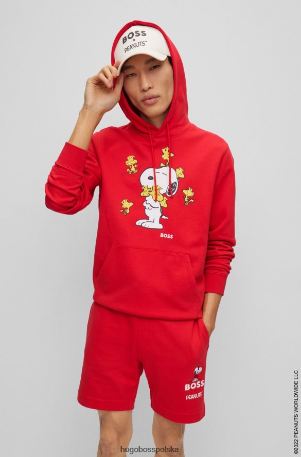 Hugo Boss x orzeszki ziemne – bluza oversize z francuskiej frotte z ekskluzywną grafiką czerwony R0X0H61193