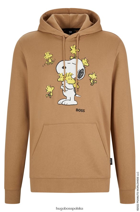 Hugo Boss x orzeszki ziemne o kroju oversize z frotte i ekskluzywną bluzą z kapturem z grafiką beżowy R0X0H61194