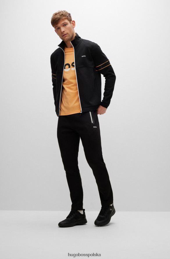 Hugo Boss zapinana na zamek bluza z mieszanki bawełny i taśmą z logo Hugo w kolorze czarnym czarny R0X0H62983
