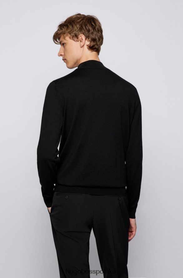 Hugo Boss dzianina balonso 50435420 czarna czarny R0X0H6339