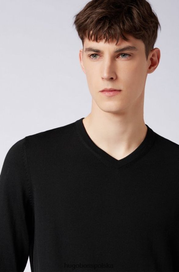Hugo Boss dzianina - baram - 50373736 kolor czarny czarny/granatowy/dżinsowy R0X0H6456