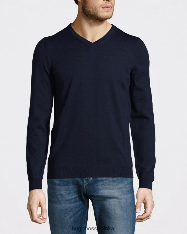 Hugo Boss dzianina - baram - 50373736 kolor czarny czarny/granatowy/dżinsowy R0X0H6456