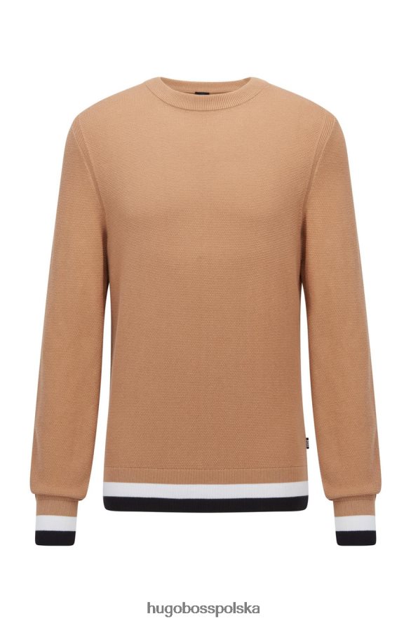 Hugo Boss dzianina ecaio 50468190 beż beżowy R0X0H699