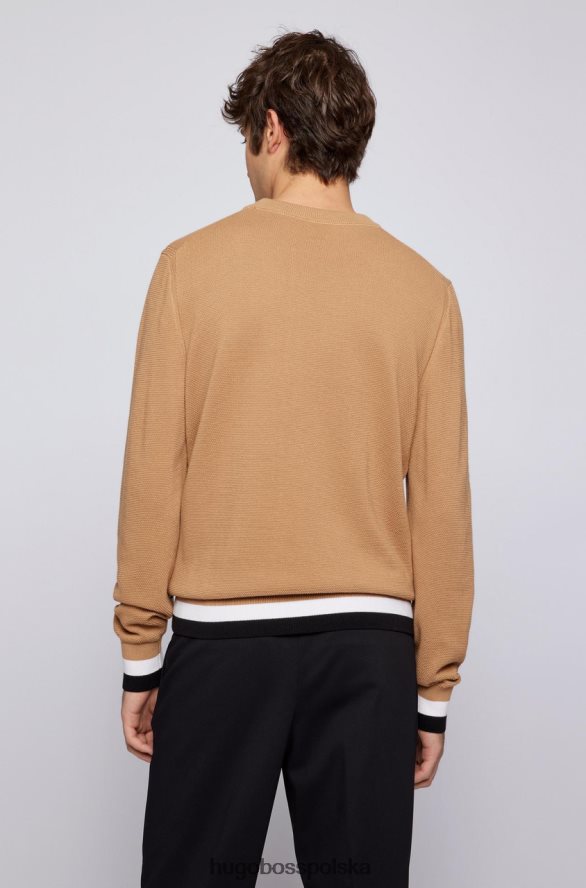 Hugo Boss dzianina ecaio 50468190 beż beżowy R0X0H699
