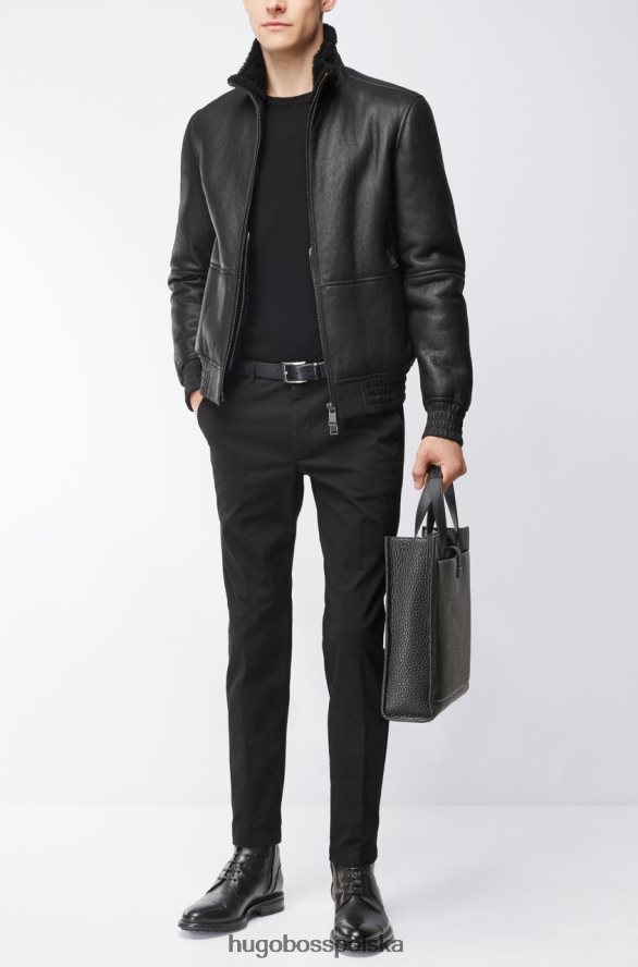 Hugo Boss dzianina kaszmirowa - t-borello - 50374410 camel kamelowy/czarny/granatowy R0X0H6457