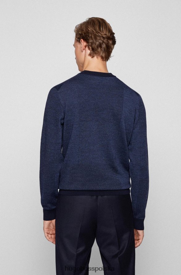 Hugo Boss dzianina natalino 50457688 czarna czarny/granatowy R0X0H6171