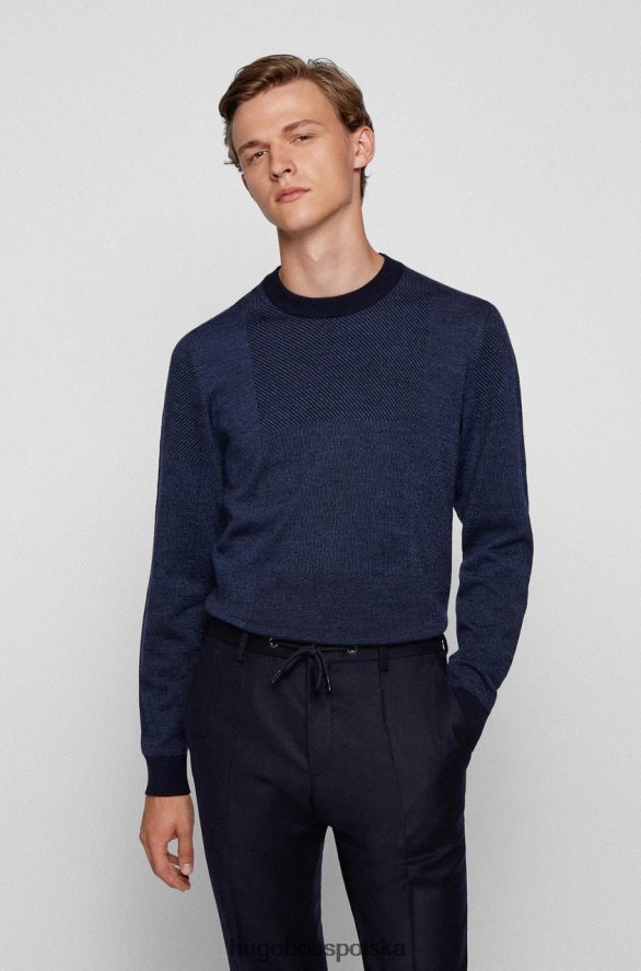 Hugo Boss dzianina natalino 50457688 czarna czarny/granatowy R0X0H6171