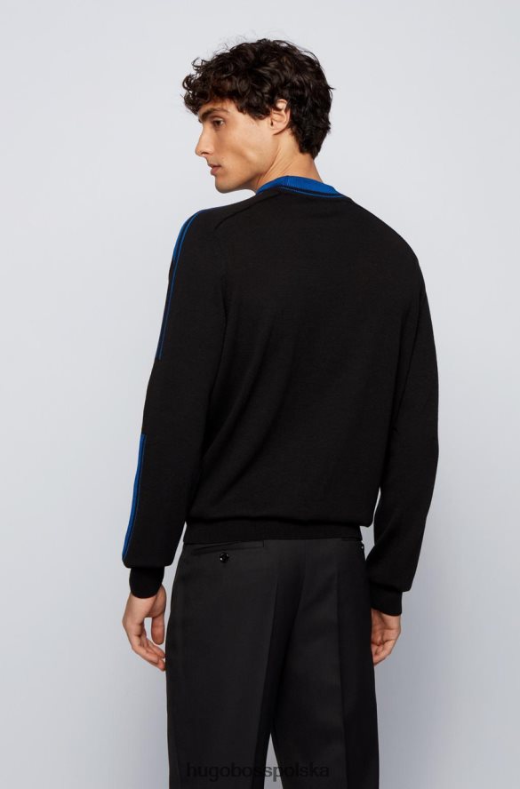Hugo Boss dzianina paccardi 50449961 czarna czarny R0X0H6312