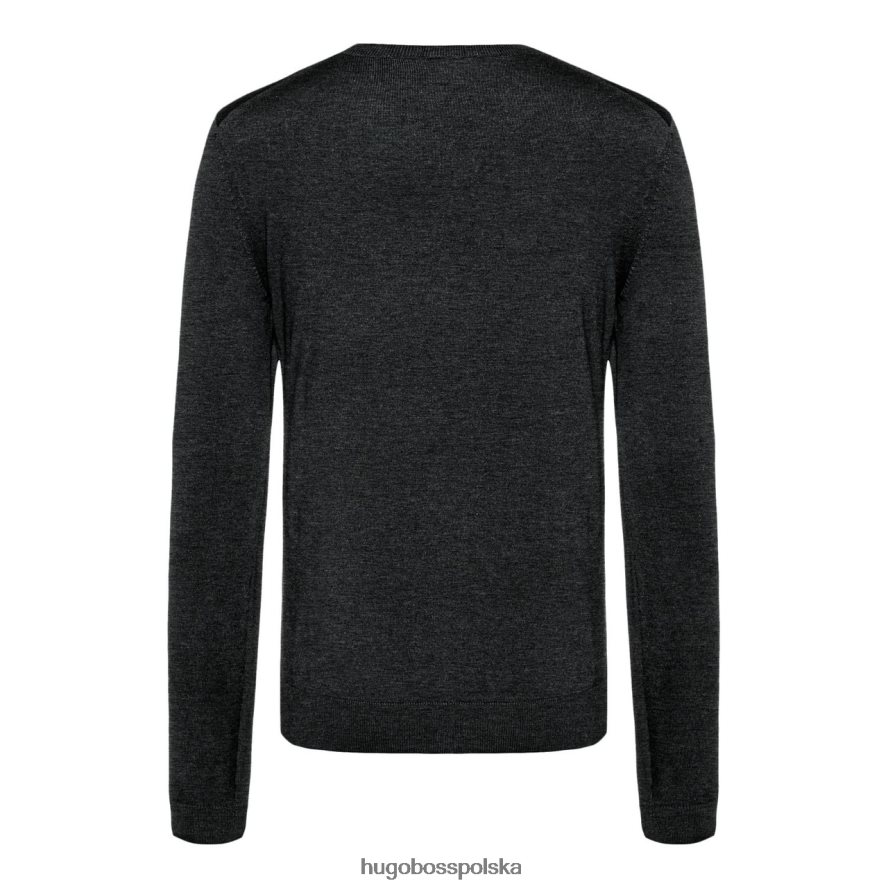 Hugo Boss dzianina z dekoltem w kształcie litery V Melba 50378576 denim dżins/węgiel R0X0H6284