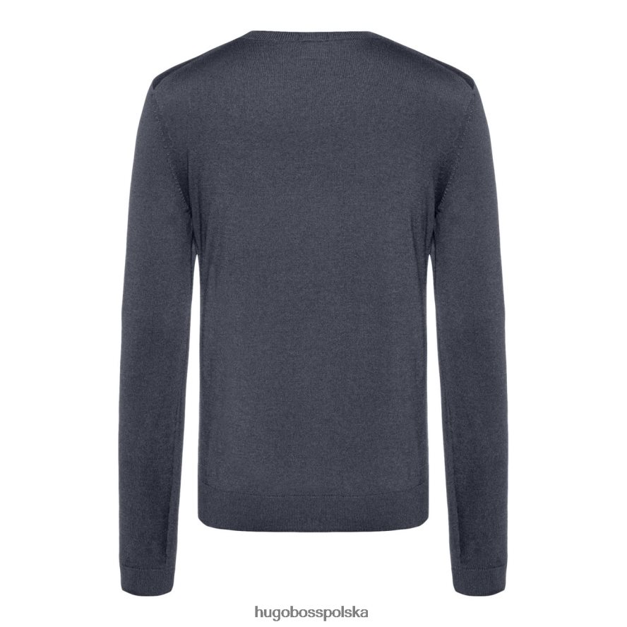 Hugo Boss dzianina z dekoltem w kształcie litery V Melba 50378576 denim dżins/węgiel R0X0H6284