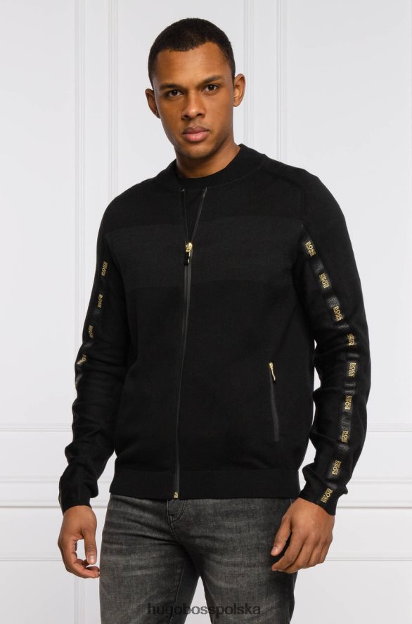 Hugo Boss dzianina zady 50446979 czarna czarny R0X0H6295