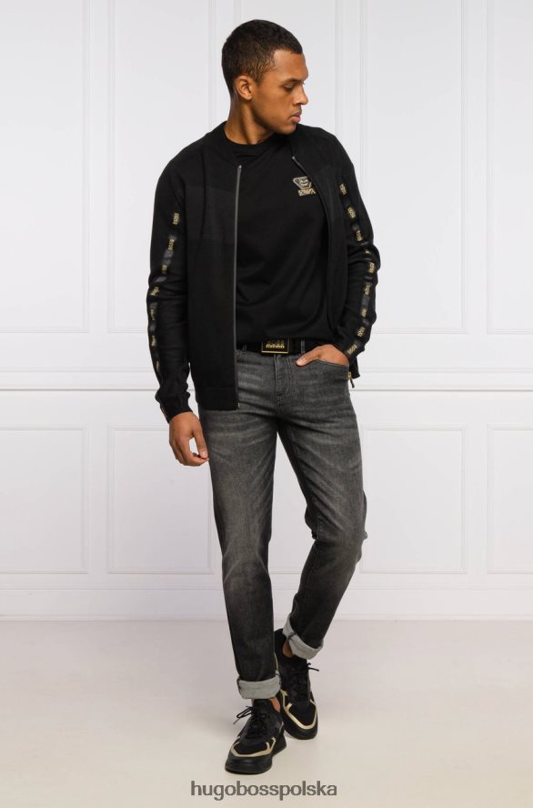 Hugo Boss dzianina zady 50446979 czarna czarny R0X0H6295