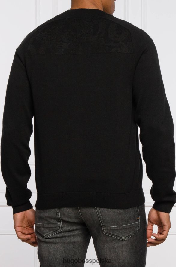 Hugo Boss dzianina zady 50446979 czarna czarny R0X0H6295