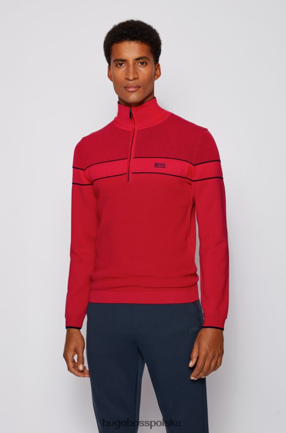 Hugo Boss dzianina zeeko 50437914 jaskrawoczerwona jaskrawoczerwony/granatowy R0X0H6346