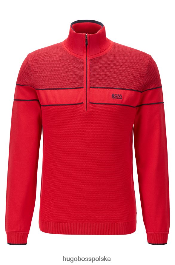 Hugo Boss dzianina zeeko 50437914 jaskrawoczerwona jaskrawoczerwony/granatowy R0X0H6346