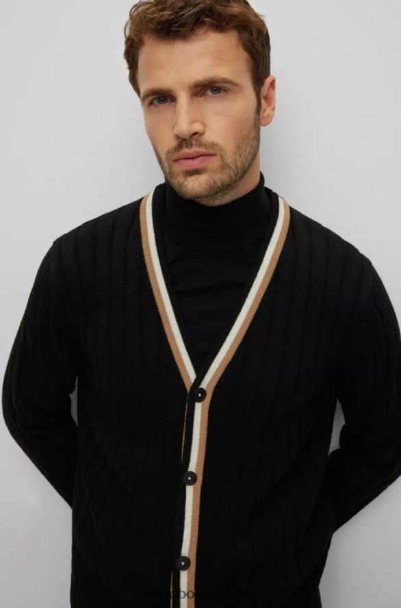 Hugo Boss kardigan losilvio 50477348 czarny czarny R0X0H617