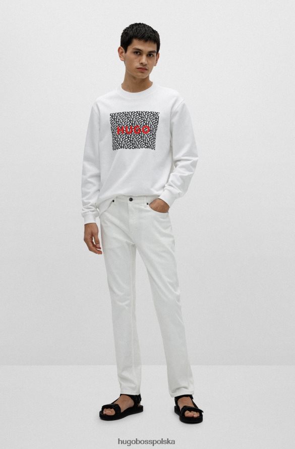 Hugo Boss Białe jeansy hugo o dopasowanym kroju z wygodnego, elastycznego denimu biały R0X0H62856