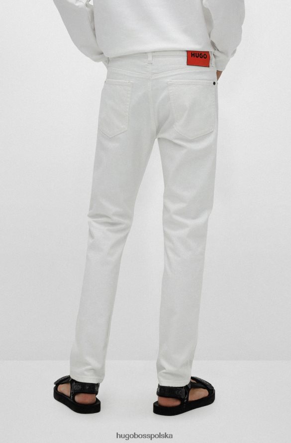 Hugo Boss Białe jeansy hugo o dopasowanym kroju z wygodnego, elastycznego denimu biały R0X0H62856