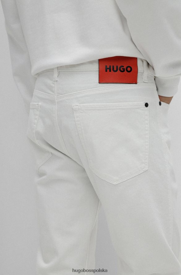 Hugo Boss Białe jeansy hugo o dopasowanym kroju z wygodnego, elastycznego denimu biały R0X0H62856