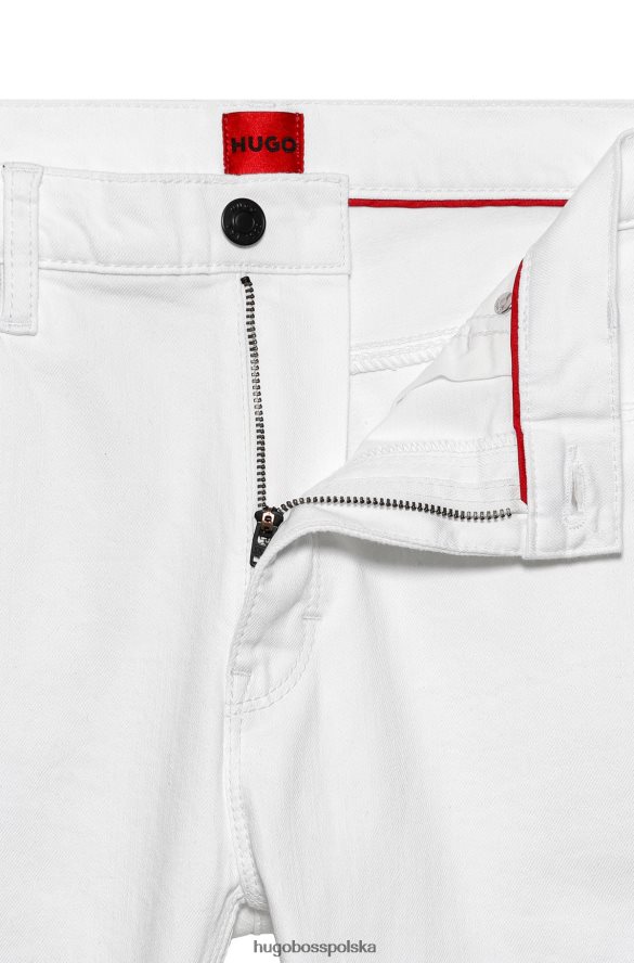 Hugo Boss Białe jeansy hugo o dopasowanym kroju z wygodnego, elastycznego denimu biały R0X0H62856