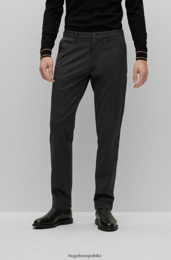 Hugo Boss Chinosy hugo o regularnym kroju z wzorzystego, elastycznego materiału w kolorze szarym szary R0X0H63030