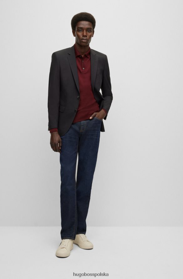 Hugo Boss Ciemnoniebieskie dżinsy hugo o regularnym kroju z ciemnoniebieskiego, wygodnego denimu ze stretchem ciemny niebieski R0X0H61383