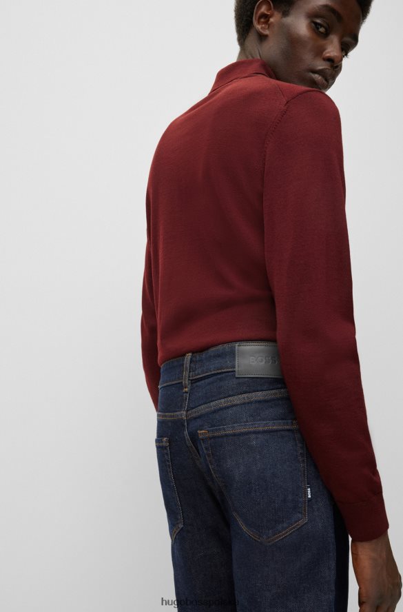 Hugo Boss Ciemnoniebieskie dżinsy hugo o regularnym kroju z ciemnoniebieskiego, wygodnego denimu ze stretchem ciemny niebieski R0X0H61383